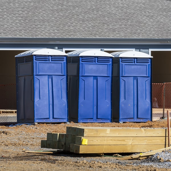 how often are the porta potties cleaned and serviced during a rental period in Cheney